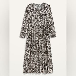 Floral Black and White Maxi Dress